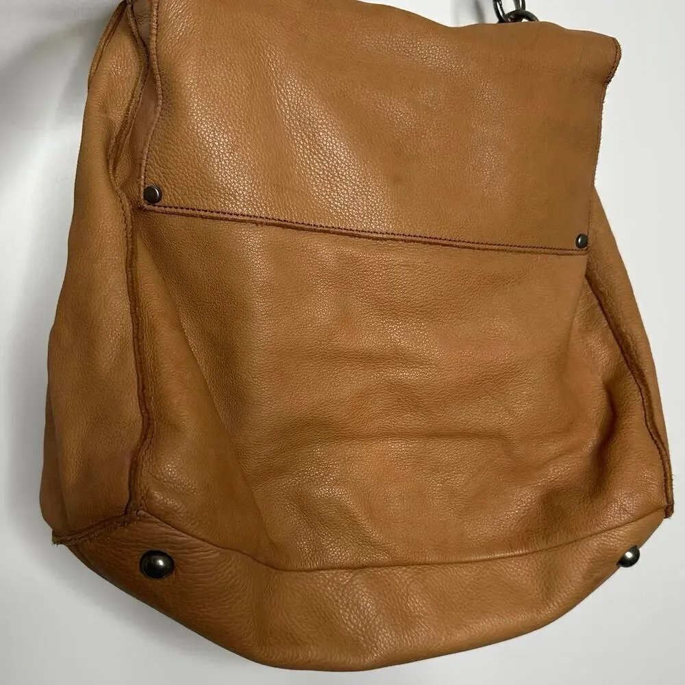 Vanessa Bruno Cowskin Leather Bag Cognac